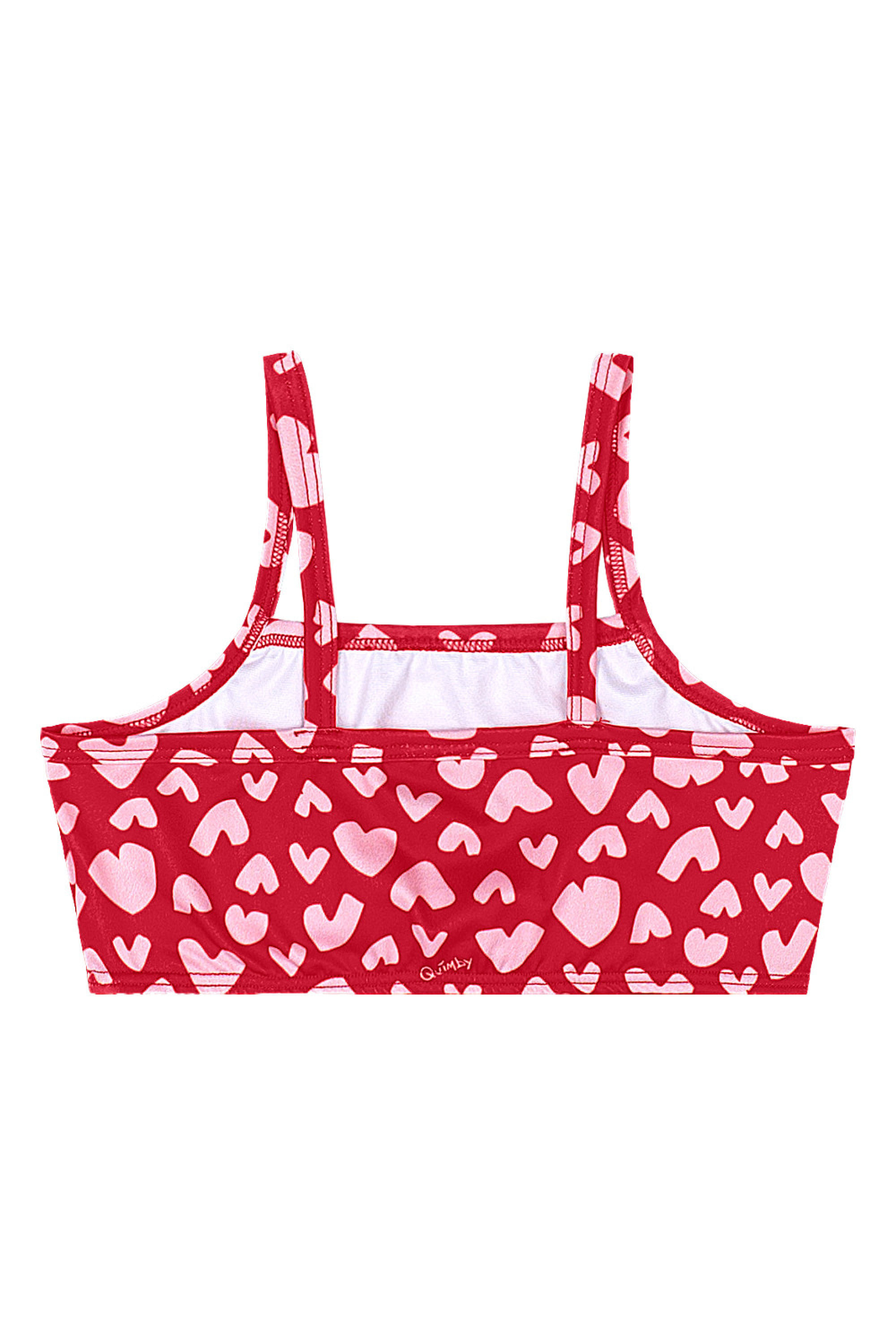 Biquíni Infantil com Calcinha e Top em Malha UV DRY (Vermelho) Quimby - Imagem 10